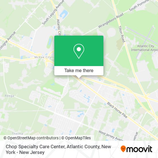 Chop Specialty Care Center, Atlantic County map