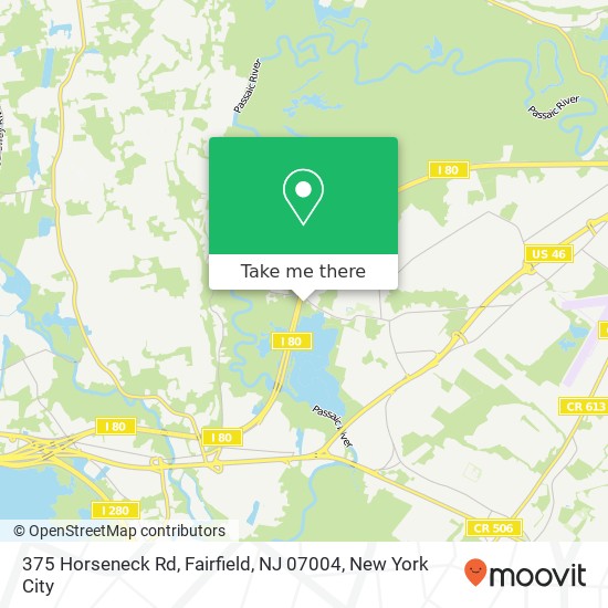 Mapa de 375 Horseneck Rd, Fairfield, NJ 07004