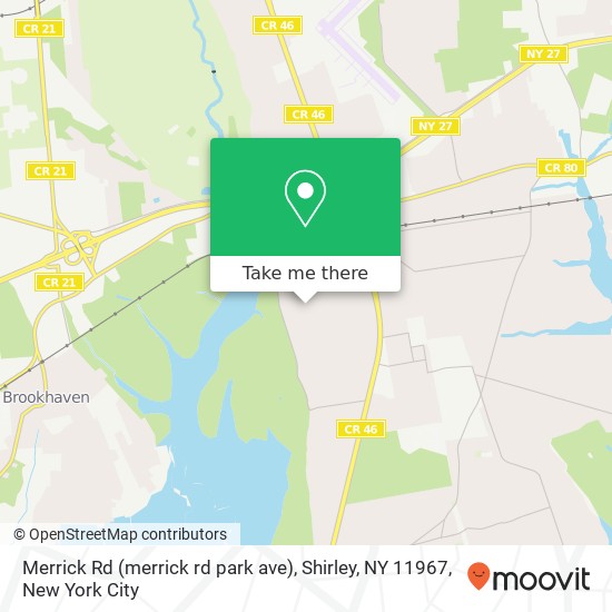 Mapa de Merrick Rd (merrick rd park ave), Shirley, NY 11967