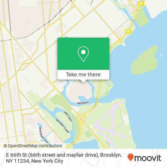 Mapa de E 66th St (66th street and mayfair drive), Brooklyn, NY 11234