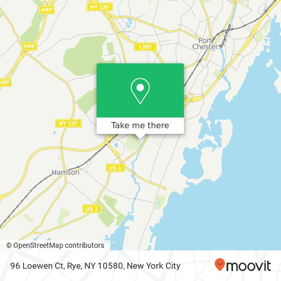 Mapa de 96 Loewen Ct, Rye, NY 10580