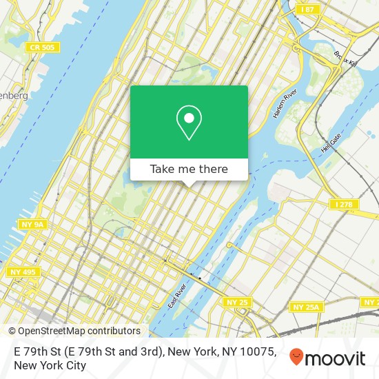 Mapa de E 79th St (E 79th St and 3rd), New York, NY 10075