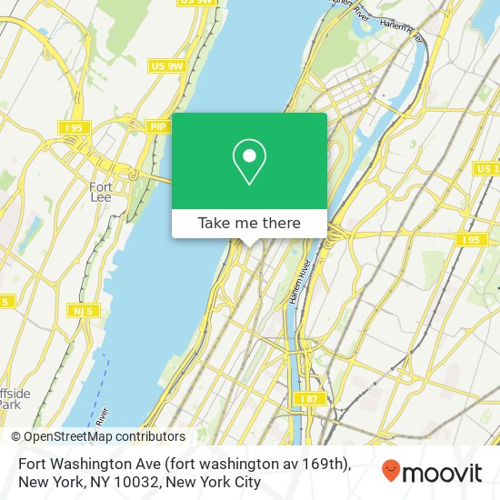 Fort Washington Ave (fort washington av 169th), New York, NY 10032 map