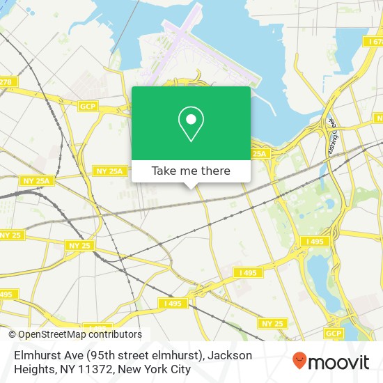 Elmhurst Ave (95th street elmhurst), Jackson Heights, NY 11372 map