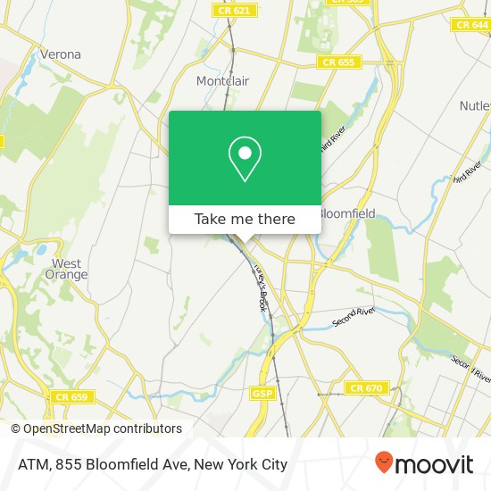 ATM, 855 Bloomfield Ave map