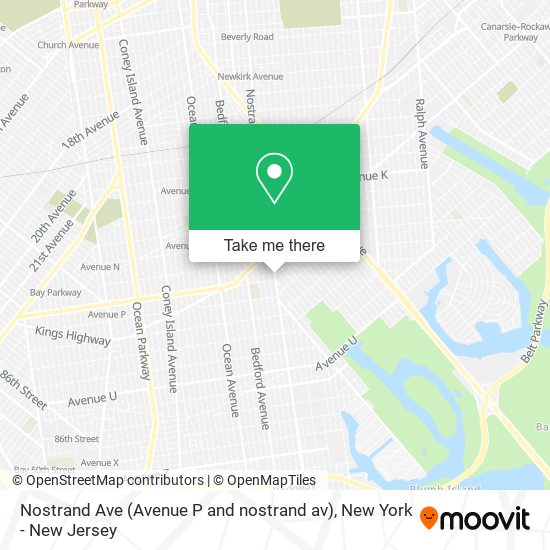 Nostrand Ave (Avenue P and nostrand av) map