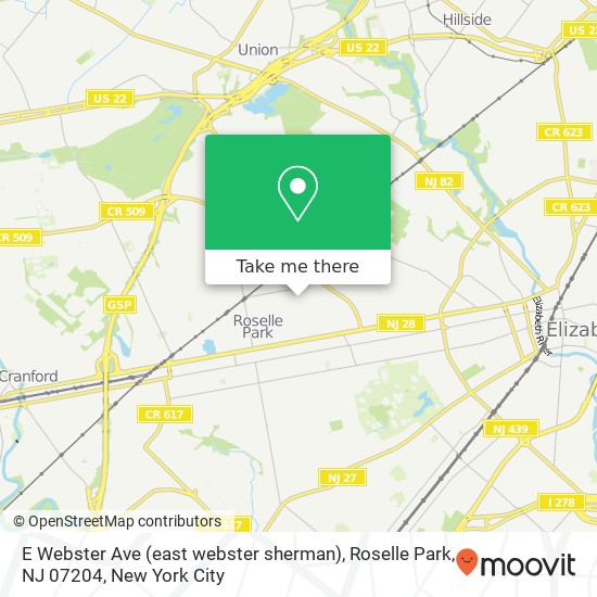 E Webster Ave (east webster sherman), Roselle Park, NJ 07204 map