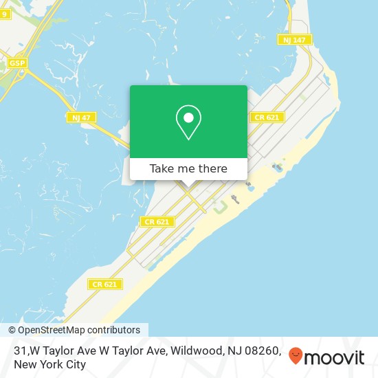 Mapa de 31,W Taylor Ave W Taylor Ave, Wildwood, NJ 08260