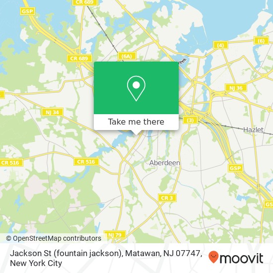 Mapa de Jackson St (fountain jackson), Matawan, NJ 07747