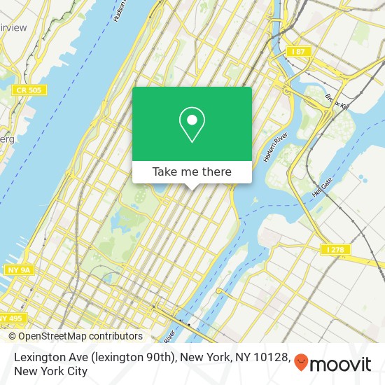 Lexington Ave (lexington 90th), New York, NY 10128 map