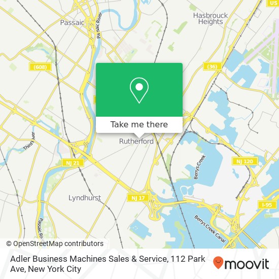 Mapa de Adler Business Machines Sales & Service, 112 Park Ave