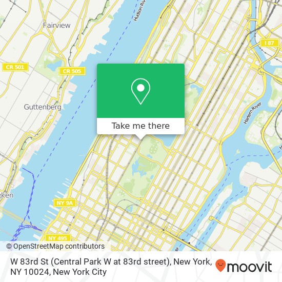 W 83rd St (Central Park W at 83rd street), New York, NY 10024 map