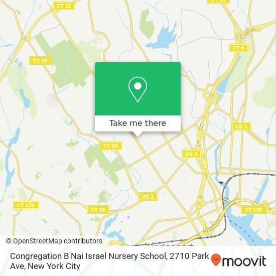 Mapa de Congregation B'Nai Israel Nursery School, 2710 Park Ave
