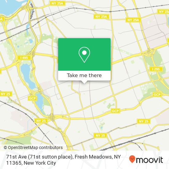 Mapa de 71st Ave (71st sutton place), Fresh Meadows, NY 11365