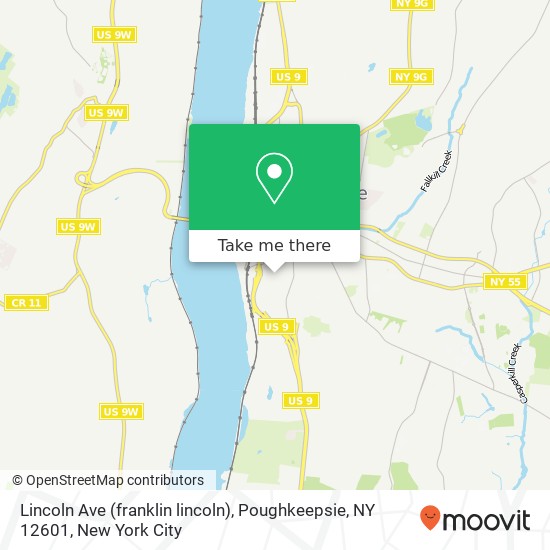 Mapa de Lincoln Ave (franklin lincoln), Poughkeepsie, NY 12601