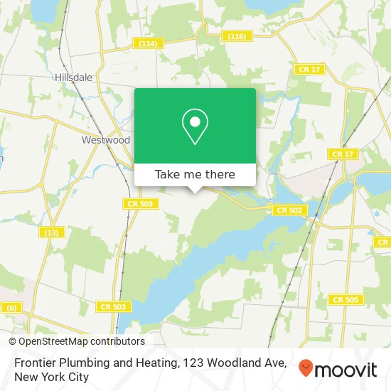 Frontier Plumbing and Heating, 123 Woodland Ave map