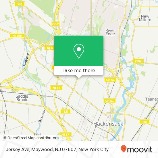 Mapa de Jersey Ave, Maywood, NJ 07607