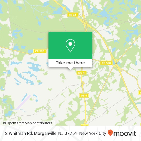 Mapa de 2 Whitman Rd, Morganville, NJ 07751
