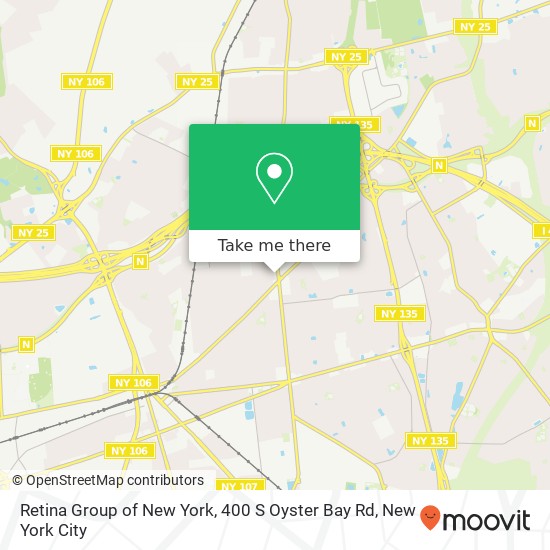 Retina Group of New York, 400 S Oyster Bay Rd map