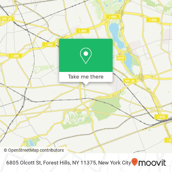 Mapa de 6805 Olcott St, Forest Hills, NY 11375