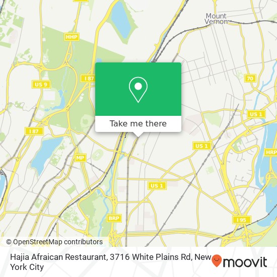 Hajia Afraican Restaurant, 3716 White Plains Rd map