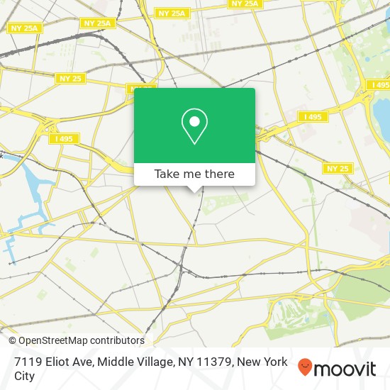 Mapa de 7119 Eliot Ave, Middle Village, NY 11379