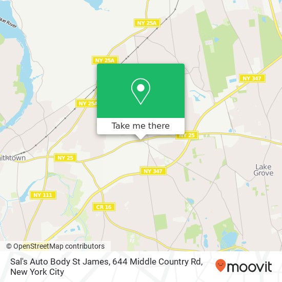 Mapa de Sal's Auto Body St James, 644 Middle Country Rd