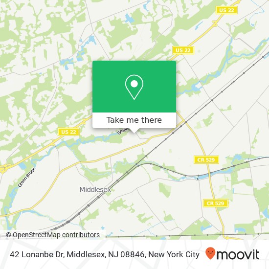 Mapa de 42 Lonanbe Dr, Middlesex, NJ 08846