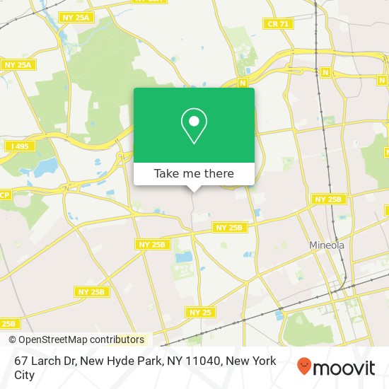 Mapa de 67 Larch Dr, New Hyde Park, NY 11040