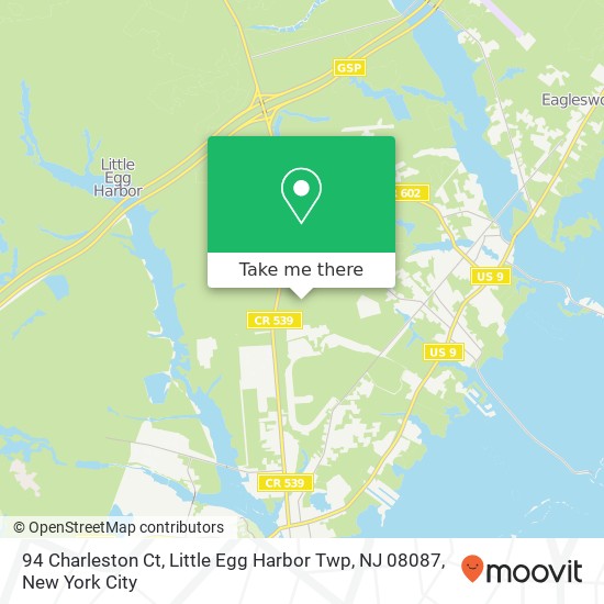 94 Charleston Ct, Little Egg Harbor Twp, NJ 08087 map