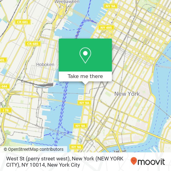 Mapa de West St (perry street west), New York (NEW YORK CITY), NY 10014