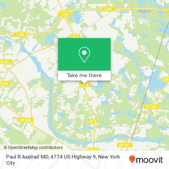 Paul R Axelrad MD, 4774 US Highway 9 map