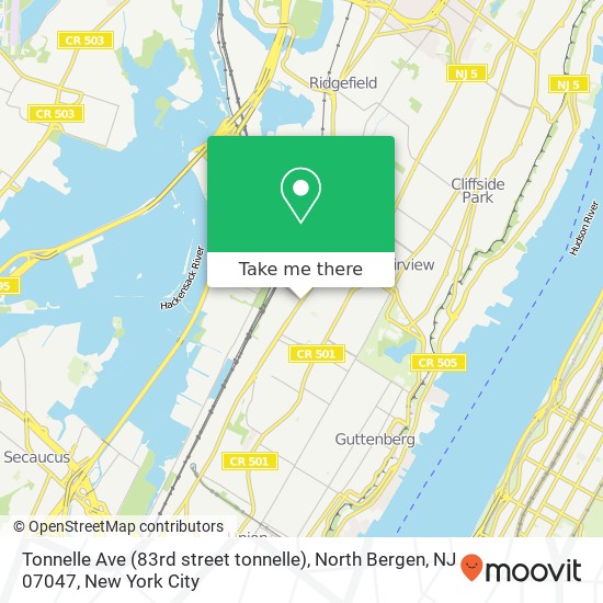 Tonnelle Ave (83rd street tonnelle), North Bergen, NJ 07047 map