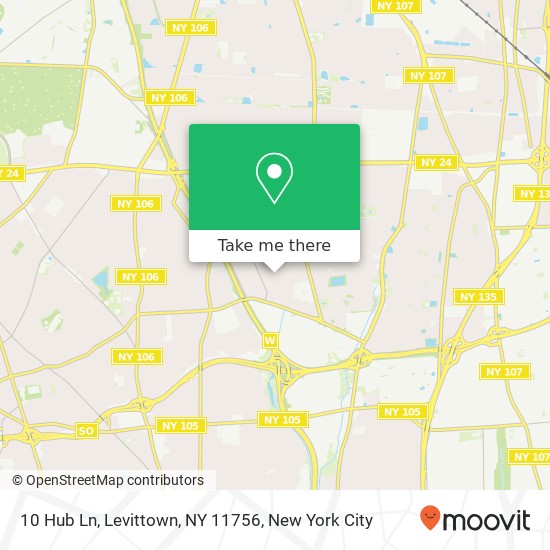 Mapa de 10 Hub Ln, Levittown, NY 11756