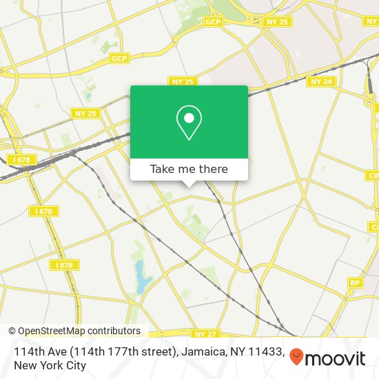 Mapa de 114th Ave (114th 177th street), Jamaica, NY 11433