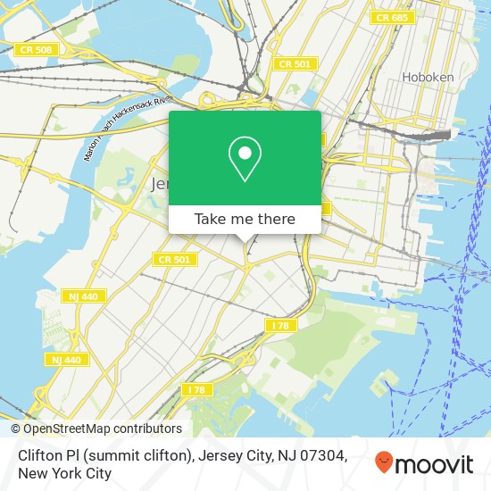 Mapa de Clifton Pl (summit clifton), Jersey City, NJ 07304