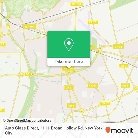 Auto Glass Direct, 1111 Broad Hollow Rd map