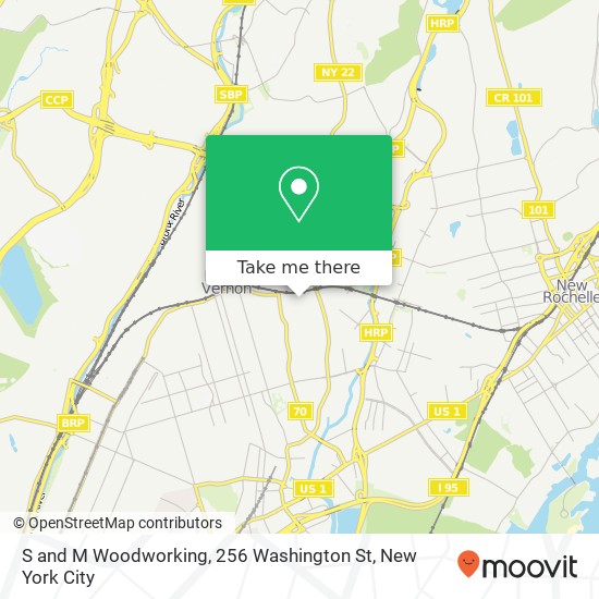 Mapa de S and M Woodworking, 256 Washington St