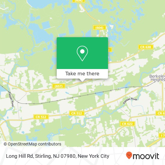 Mapa de Long Hill Rd, Stirling, NJ 07980
