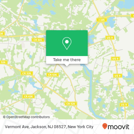 Mapa de Vermont Ave, Jackson, NJ 08527