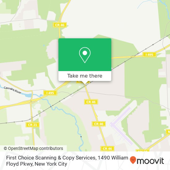 Mapa de First Choice Scanning & Copy Services, 1490 William Floyd Pkwy