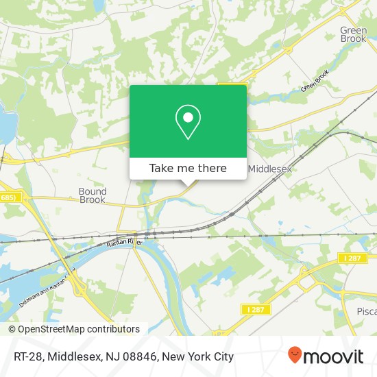 Mapa de RT-28, Middlesex, NJ 08846