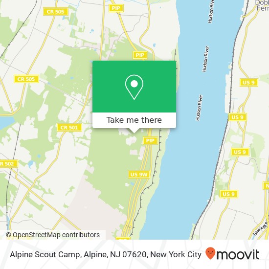 Mapa de Alpine Scout Camp, Alpine, NJ 07620