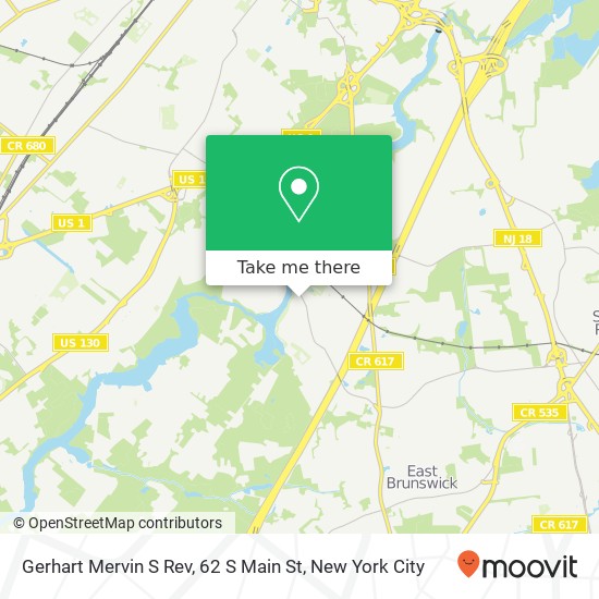Gerhart Mervin S Rev, 62 S Main St map