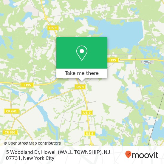 5 Woodland Dr, Howell (WALL TOWNSHIP), NJ 07731 map