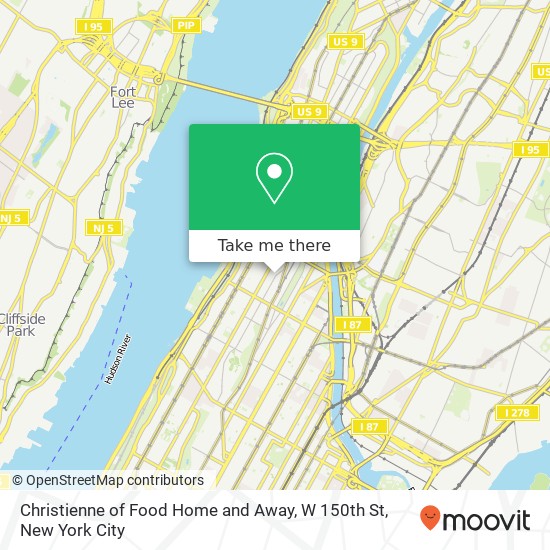 Christienne of Food Home and Away, W 150th St map