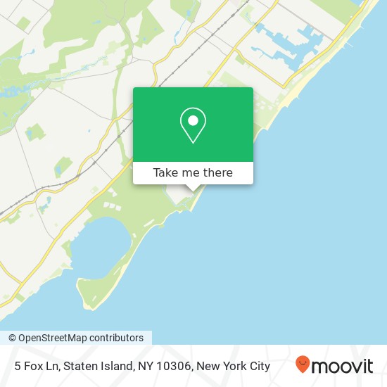 Mapa de 5 Fox Ln, Staten Island, NY 10306