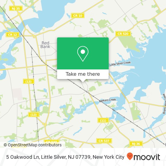 Mapa de 5 Oakwood Ln, Little Silver, NJ 07739