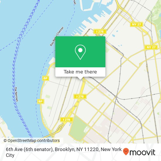 Mapa de 6th Ave (6th senator), Brooklyn, NY 11220