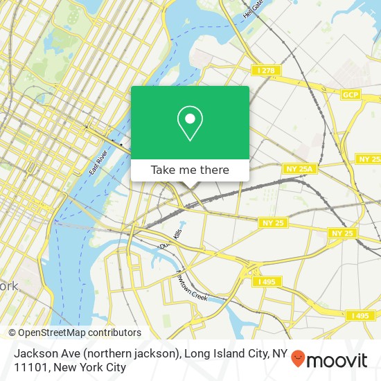 Mapa de Jackson Ave (northern jackson), Long Island City, NY 11101